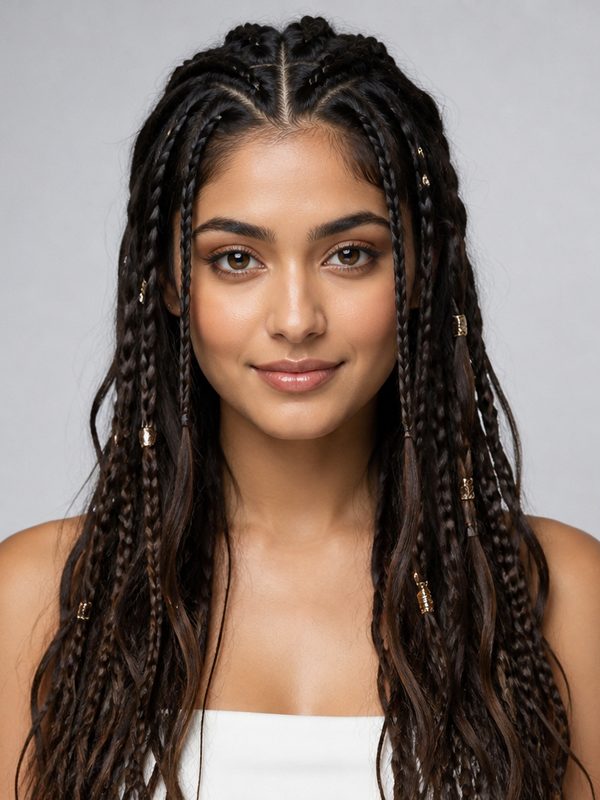 Boho braids style