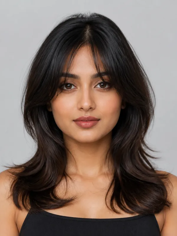 Curtain bangs add width and shorten a long face