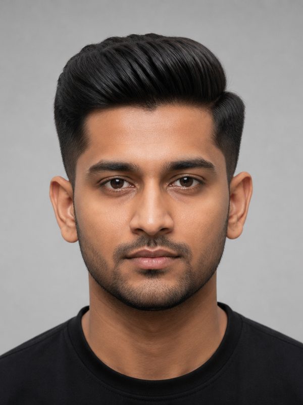Men's pompadour hairstyle