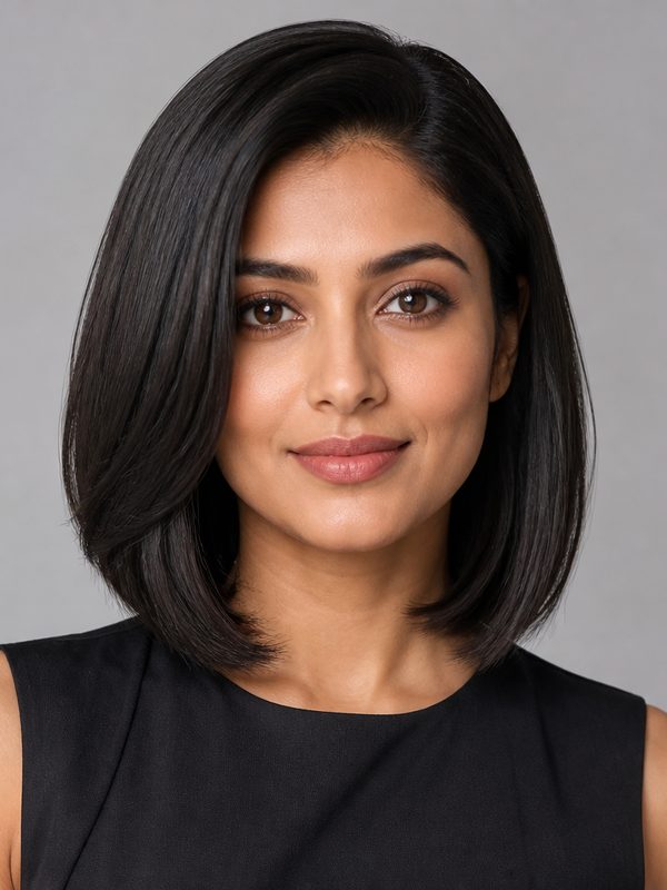 Sleek lob haircut